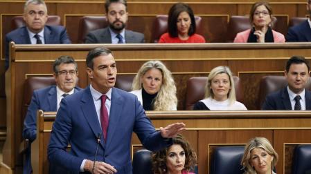 Pedro Sánchez, este miércoles en la sesión de control al Gobierno en el Congreso de los Diputados