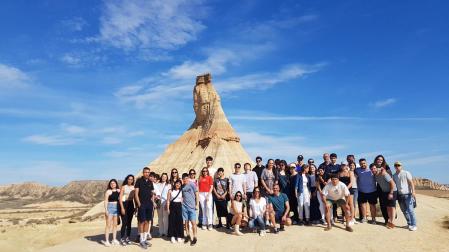 Alumnado del Basque Culinary Center, en su visita del pasado año al Castildetierra en las Bardenas Reale