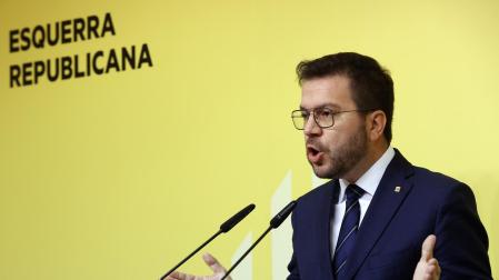 Pere Aragonès, en su comparecencia ante los medios este lunes