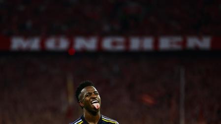 Vinicius celebra uno de los tantos frente al Bayern