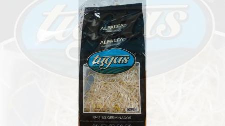 Brotes germinados de alfalfa de la marca Tugas con fecha de caducidad 03/05/2024