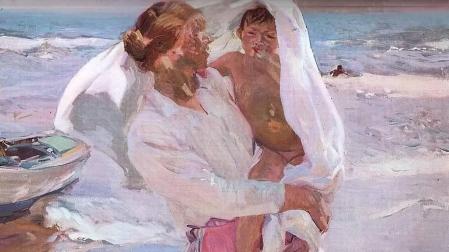El valenciano Joaquín Sorolla pintó 'Saliendo del baño' en 1915.