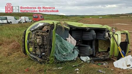 El vehículo siniestrado, tras el accidente