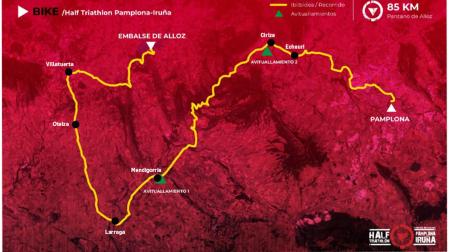 Recorrido de la prueba en bici de la Half Triathlon Pamplona