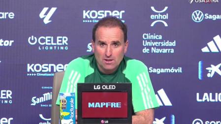 Jagoba Arrasate, este sábado en la comparecencia previa al partido ante el Atlético de Madrid