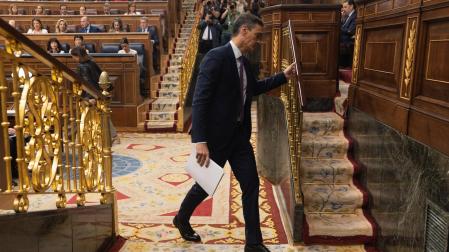 El presidente del Gobierno, Pedro Sánchez, durante una sesión plenaria, en el Congreso de los Diputados