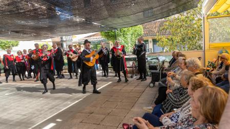 Actuación de los Tunantes de la Teba en una de las residencias de Tudela