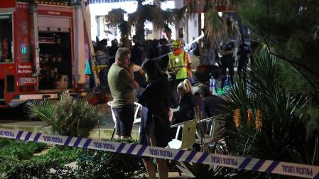 Fotos del desplome de la terraza de un restaurante de Palma