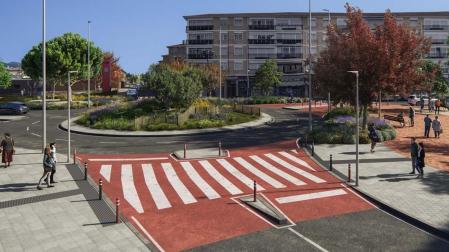 Recreación de la nueva rotonda en la intersección entre las calles San Cristóbal, Etxarri Aranatz y Magdalena