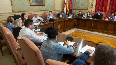 Instante del pleno del Ayuntamiento de Tudela celebrado este lunes