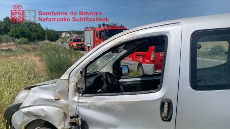 Furgoneta del accidentado, tras el accidente