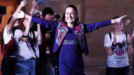 Claudia Sheinbaum celebra el triunfo en las elecciones presidenciales mexicanas