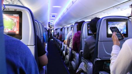 Imagen de archivo del interior de un avión