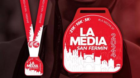 Diseño de la medalla que recibirán quienes completen la carrera.