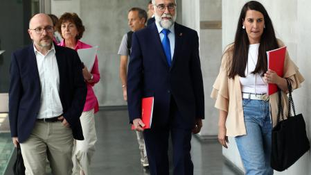 Alberto Lafuente (gerente Bidean), Fernando Domínguez e Inés Royo.