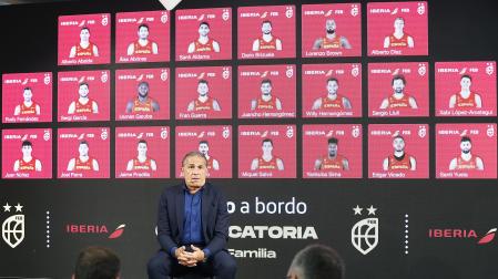 El seleccionador Sergio Scariolo durante la comparecencia en la que ha dado a conocer la lista de 22 jugadores que disputarán el Preolímpico