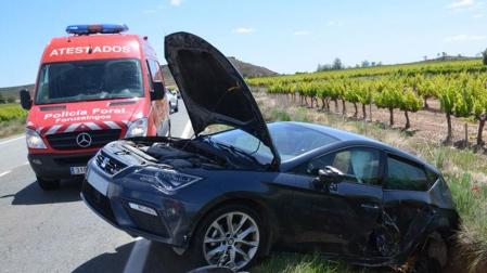 Uno de los accidentes atendidos por Policía Foral el fin de semana