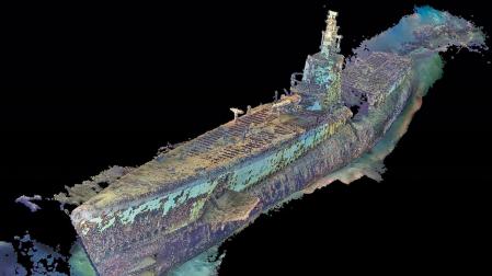Una fotogrametría del estado en el que se encuentra el submarino USS Harder que ha sido localizado en aguas de Filipinas Lost 52 Proyect