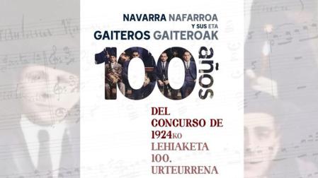 Cartel del ‘Concierto de gaita 1924 – 2024’ que se celebra este viernes en la iglesia de San Saturnino de Pamplona