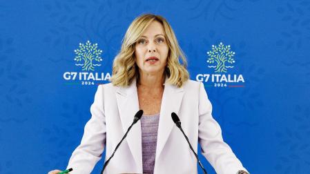 Giorgia Meloni, al término de la cumbre del G7