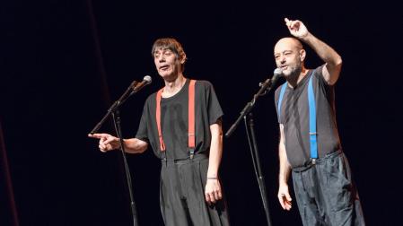 Faemino y Cansado, en una actuación en 2019 en Tudela