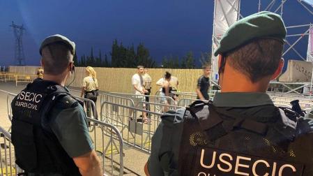Agentes de la Guardia Civil durante el dispositivo de seguridad en el festival