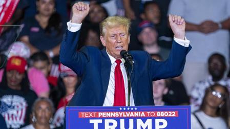 Donald Trump, en un mitin en Filadelfia
