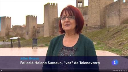 Helena Suescun, en un fotograma de la información de Telenavarra sobre su muerte.