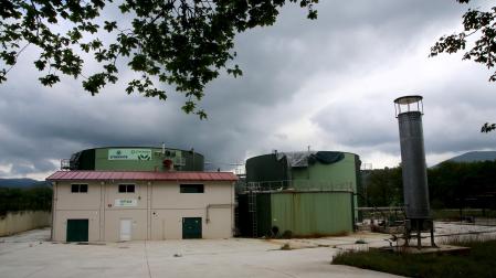 Detalle del estado de la planta de biogás de Ultzama, inactiva desde enero de 2016.