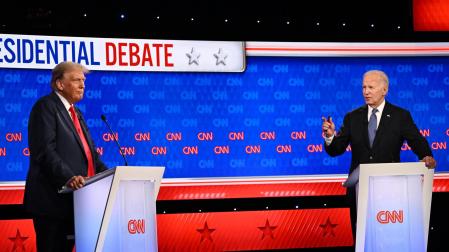 Donald Trump y Joe Biden, en el debate previo a las elecciones presidenciales de 2024