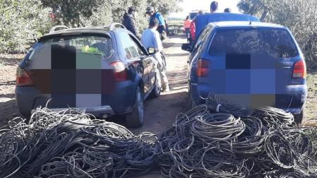 Agentes de la Policía Local de Cintruénigo intervinieron en mayo de este año cuatrocientos kilos de cableado de origen injustificado