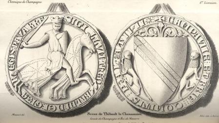 Sello de Teobaldo I, conde de Champaña y rey de Navarra