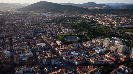 Pamplona vista desde las alturas este 7 de julio
