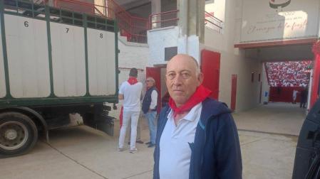 PEdro Valle Iruelas, ayer en el patio de caballos de la Monumental pamplonesa.