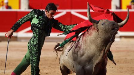 Miguel Ángel Perera, con los Fuente Ymbro en los Sanfermines de 2023