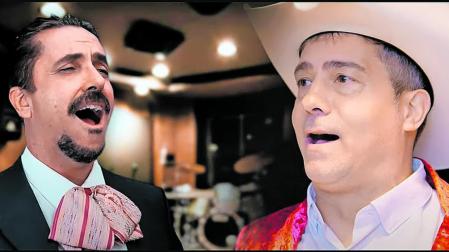 Rafael Jorge Negrete (izquierda) y Juanjo Bordés, en un fotograma del viodeclip