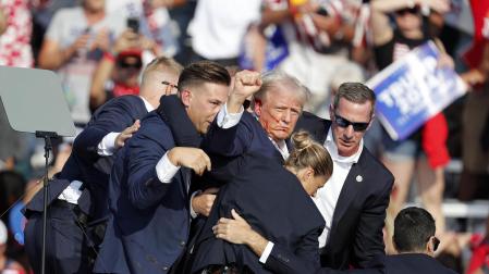 Imágenes del atentado contra Trump durante un mitin. |