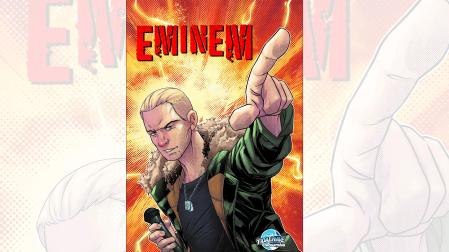 El rapero Eminem en una de las páginas del cómic de TidalWave
