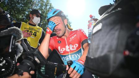 Victor Campenaerts tras su victoria de etapa en el Tour