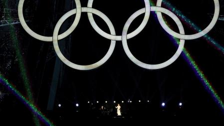 Céline Dion, durante su actuación en la ceremonia inaugural de los Juegos Olímpicos en París