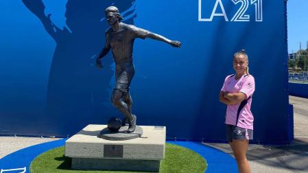 Iara Lacosta posa en la Ciudad Deportiva Dani Jarque, donde acude a entrenar con el Espanyol