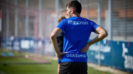 David García en una sesión anterior con Osasuna