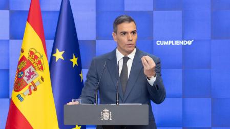 El presidente del Gobierno, Pedro Sánchez, comparece para hacer balance del curso político, en el Complejo de la Moncloa