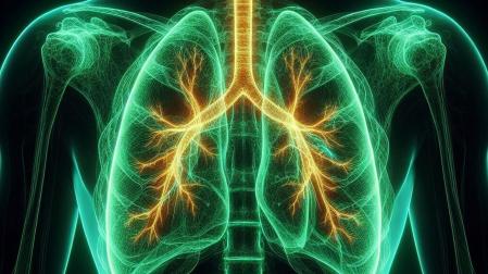 Una ilustración de los pulmones de un cuerpo humano