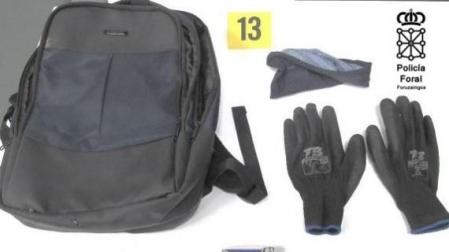 Evidencias incautadas al detenido utilizadas para el robo con fuerza en Ayegui