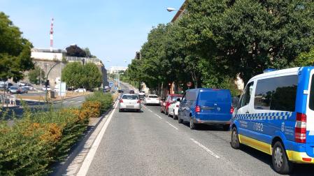 Accidente múltiple en la avenida Aróstegui de Pamplona