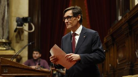 Salvador Illa, en el debate del pleno de investidura en el Parlament de Cataluña