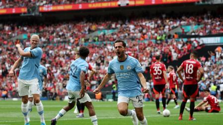 Bernardo Silva anotó el empate para el Manchester City