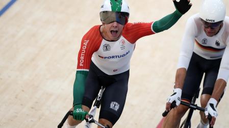 Iuri Leitao celebra la victoria en el Madison.