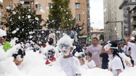 Fotos del cohete de fiestas de Burlada./